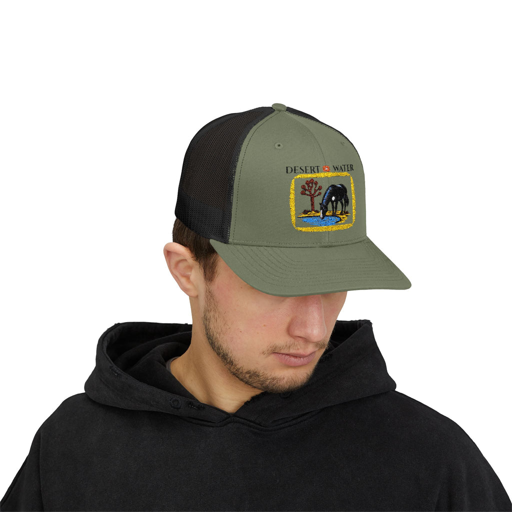 Restored Desert Spring Snapback Trucker Cap — Unplug & Restore Wildlife